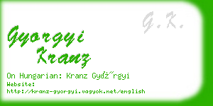 gyorgyi kranz business card